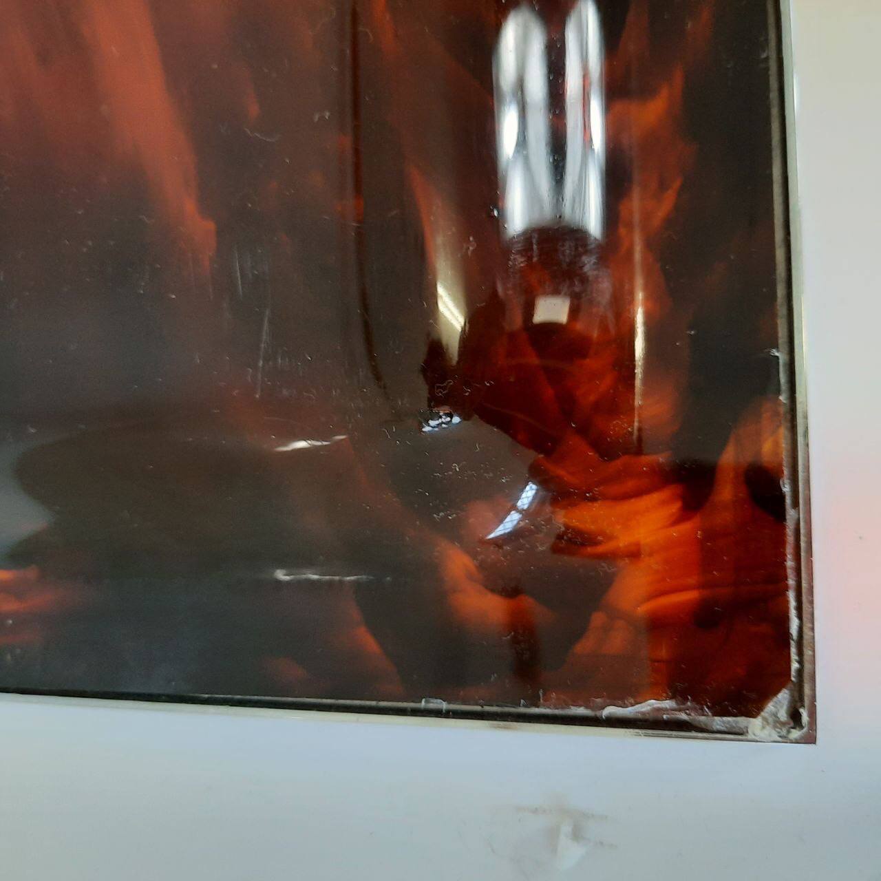 Pair of vintage trays in briar effect lucite