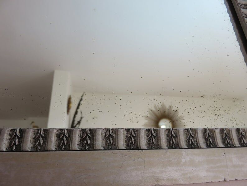 Art Deco mirror in silver wood 30/40 years