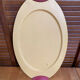 Vintage Yellow Lacquered Metal Tray with Red Plastic Handles