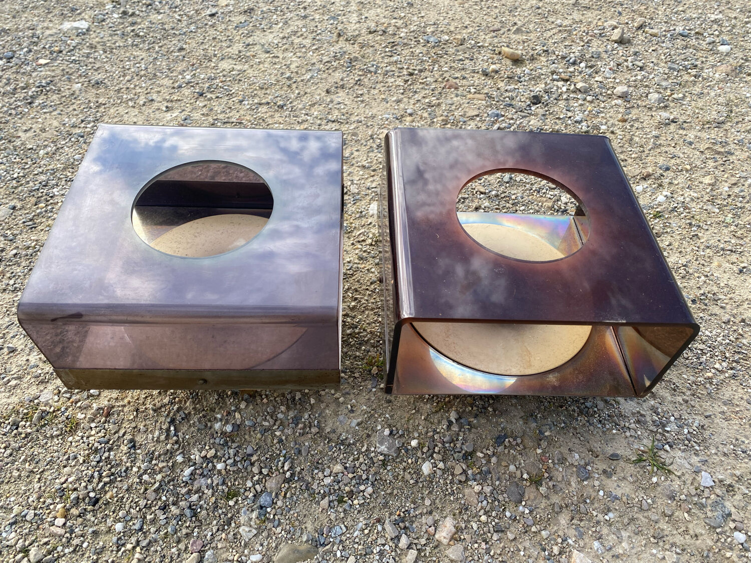 Pair of plexi design wall lamps