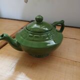 Green earthenware teapot