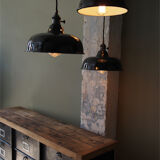 Daybat enamelled black industrial lamp