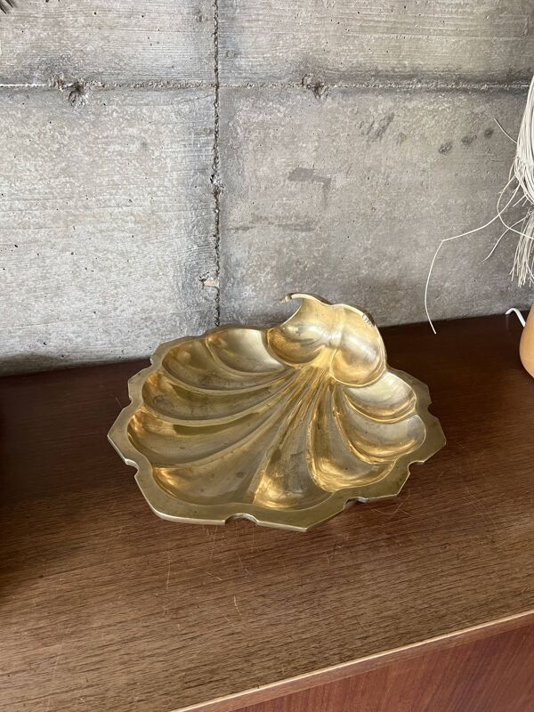 Vide poche coquille saint-jacques en laiton des années 50