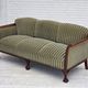 1950s, 3-seater Danish sofa, green furniture velour, teak wood.