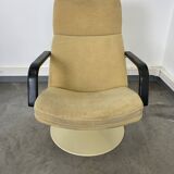 Set of 2 Geoffrey Hartcourt armchairs for Artifort yellow fabric 70s