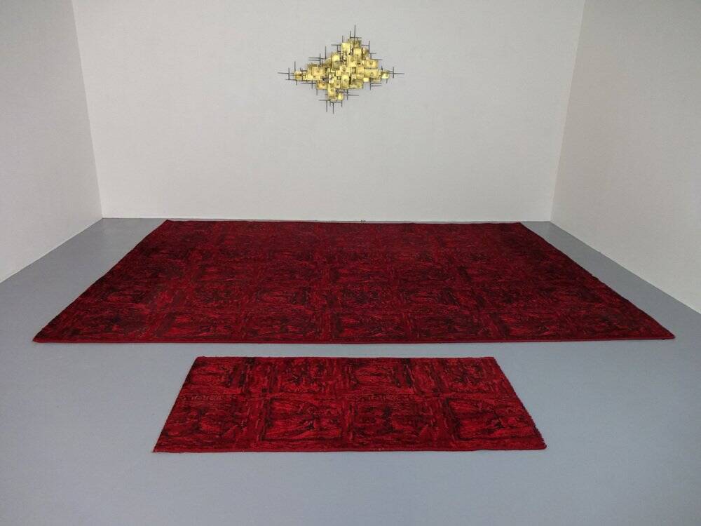 Large & Small Wool Rug from Bayer Leverkusen M&d, 1970s, Set of 2