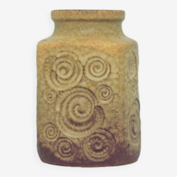 Vase vintage ocre jaune ouest-allemande scheurich