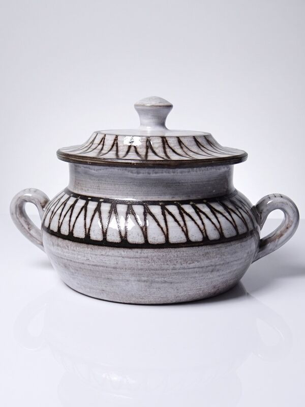 Pot couvert vintage en céramique de Vallauris, Émile Masson, années 1960-1970