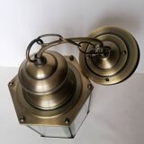 Lantern pendant light with beveled glasses