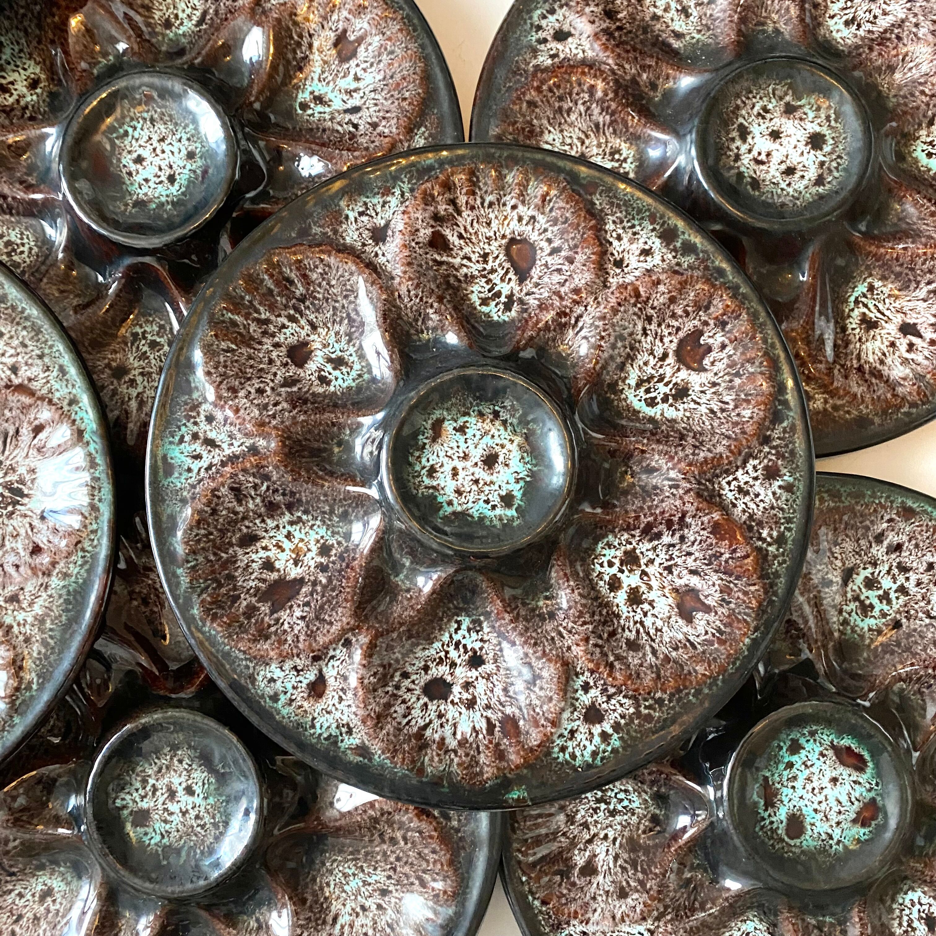 12 oyster plates Vallauris Marius Giuge