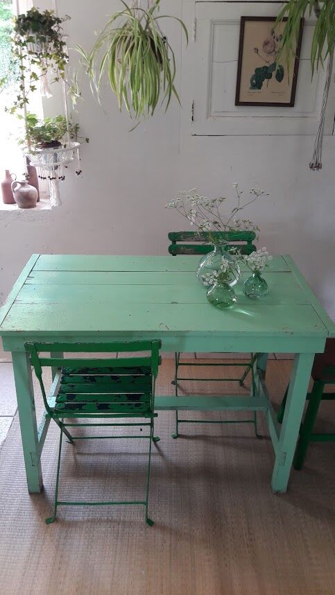 Green farm table