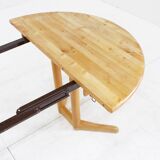 Table à manger vintage ronde extensible danoise Vamdrup Stolefabrik 1960