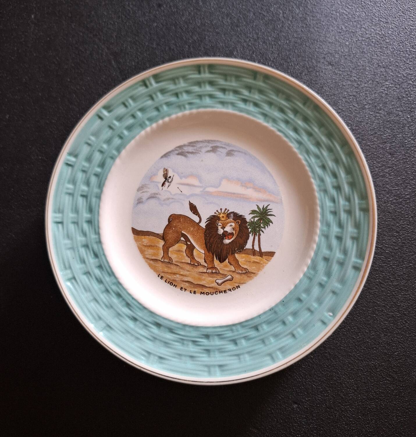 Vintage dessert service Les fables de la Fontaine