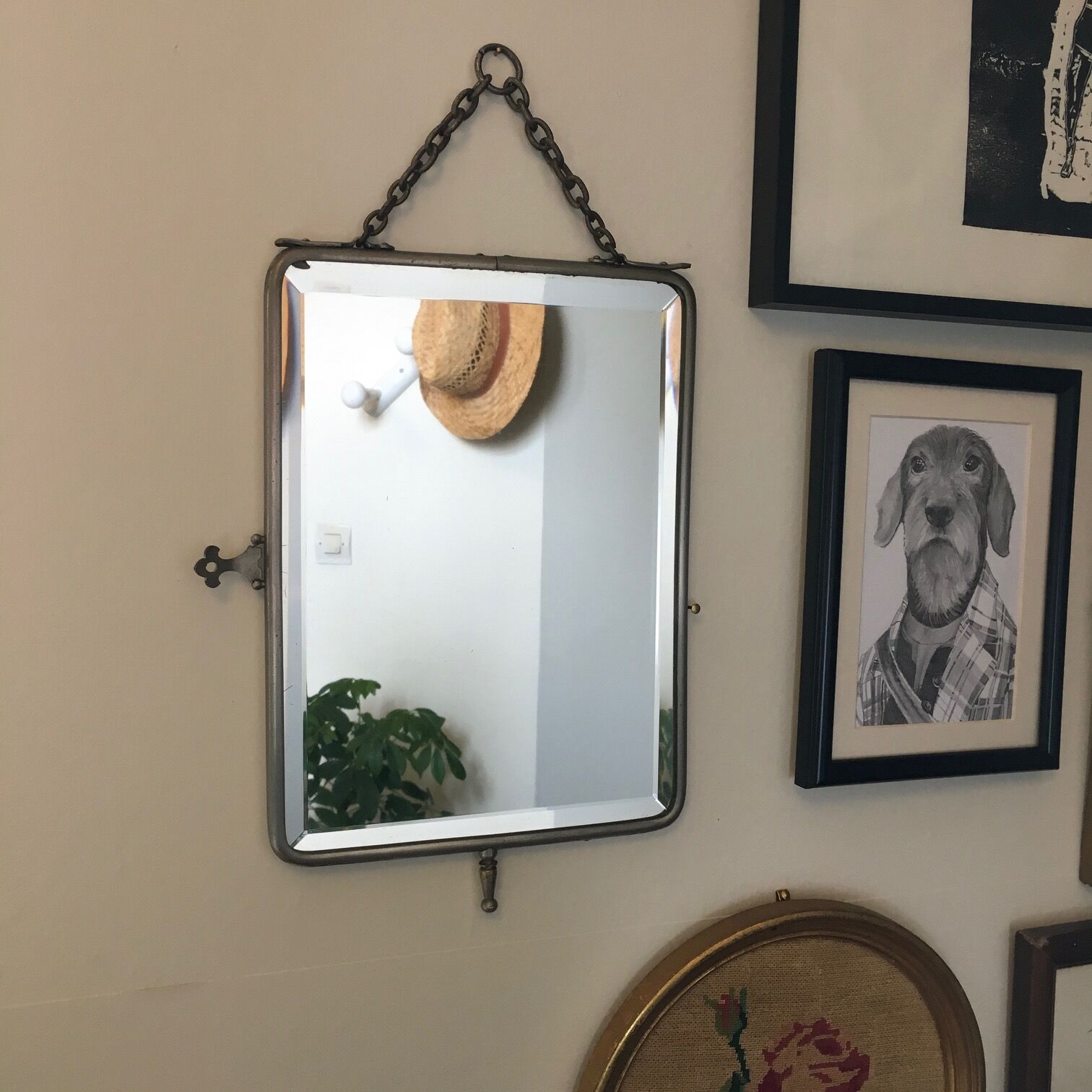 Old barber mirror 25x18, 5cm