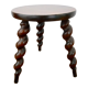 Tabouret tripode pieds torsadés