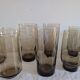 12 long drink glasses in smoked glass – 1970s
