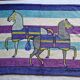 Authentique tapis de bain vintage motif chevaux Hermès Paris