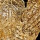 Golden Mazzega amber ice frost candlestick