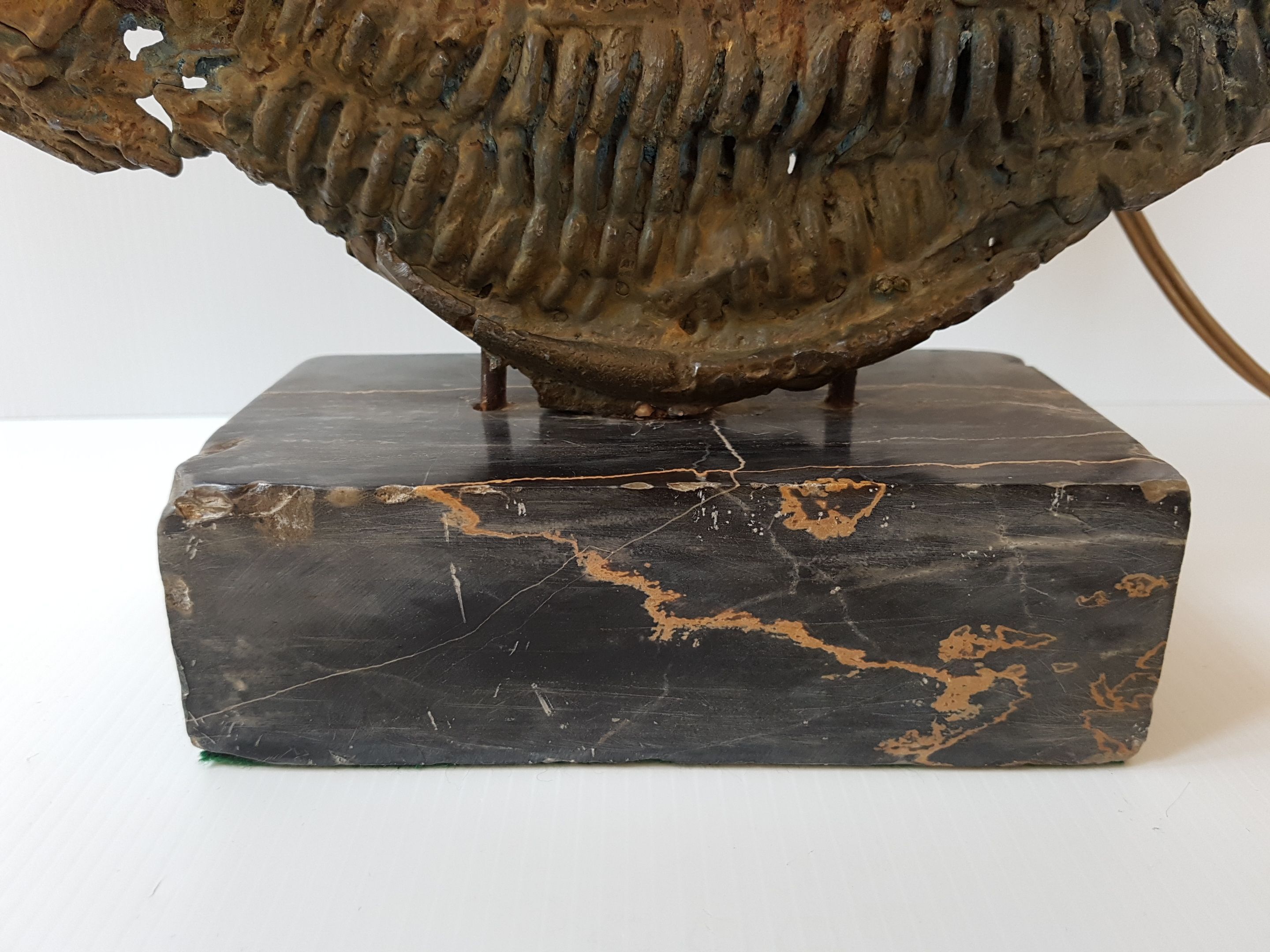 Table lamp in bronze & marble 1970