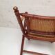 Bamboo folding chair and canning, leather and brass