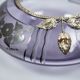 Art Deco vase in mauve glass D'Argyl with a pewter mount.
