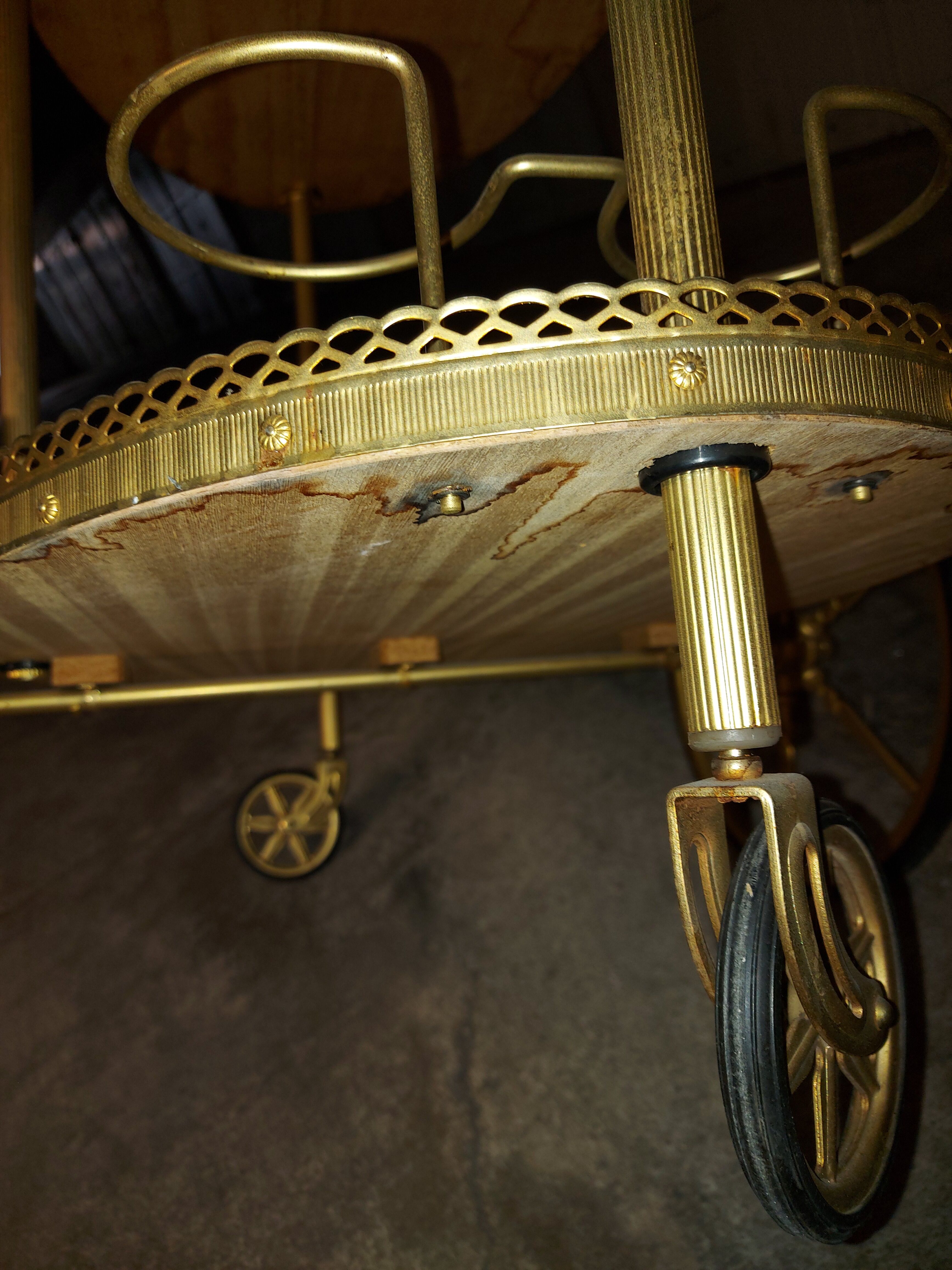 Vintage mahogany roll bar