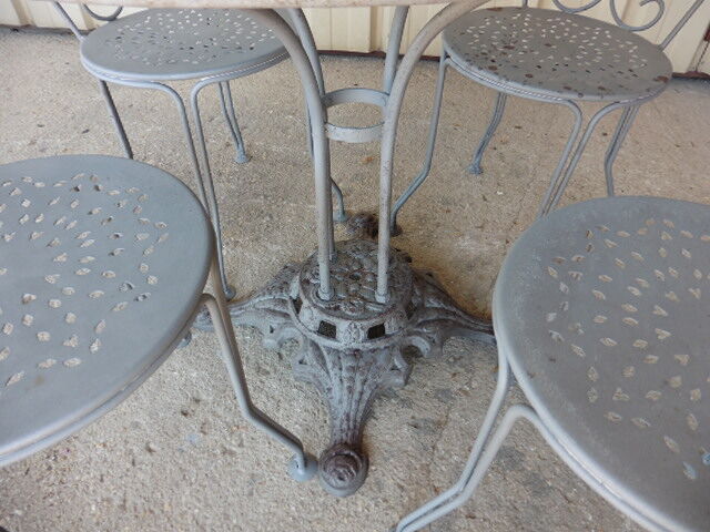 1930 iron garden lounge: table - 4 chairs