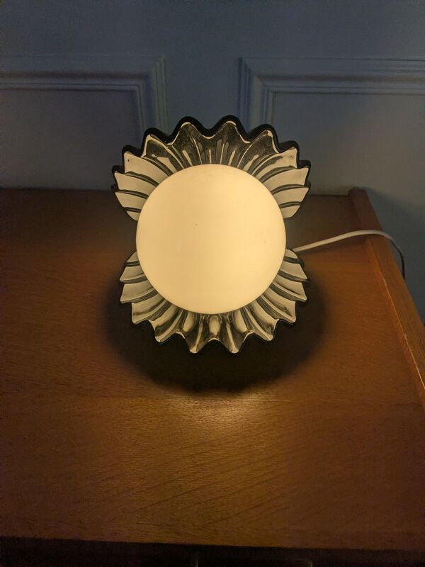 Lampe coquillage vintage en céramique