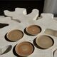 Set of 4 hand-painted Pornic stoneware plates D21