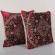 Set of 2 vintage velvet cushion covers 61x61 cm