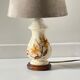 Lamp with vintage ceramic and velvet magnolias