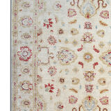 Handmade cream wool ziegler carpet traditional floral area rug- 128x190cm