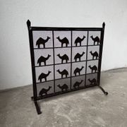 Wrought iron fireplace screen Les Marolles 1950