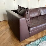 CINNA Brown leather sofa 4 seats Exclusive model Didier Gomez