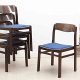 All-wood chair in royal blue and ebony