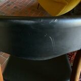 4 Scandinavian black leatherette chairs