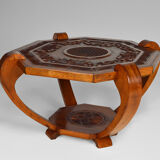 Colonial Art Deco carved coffee table circa 1930