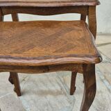 2 nesting tables in solid wood in Louis XV style