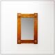 Brutalist wall mirror with a solid wood frame - 1960s