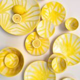 Petite assiette - palmes jaune
