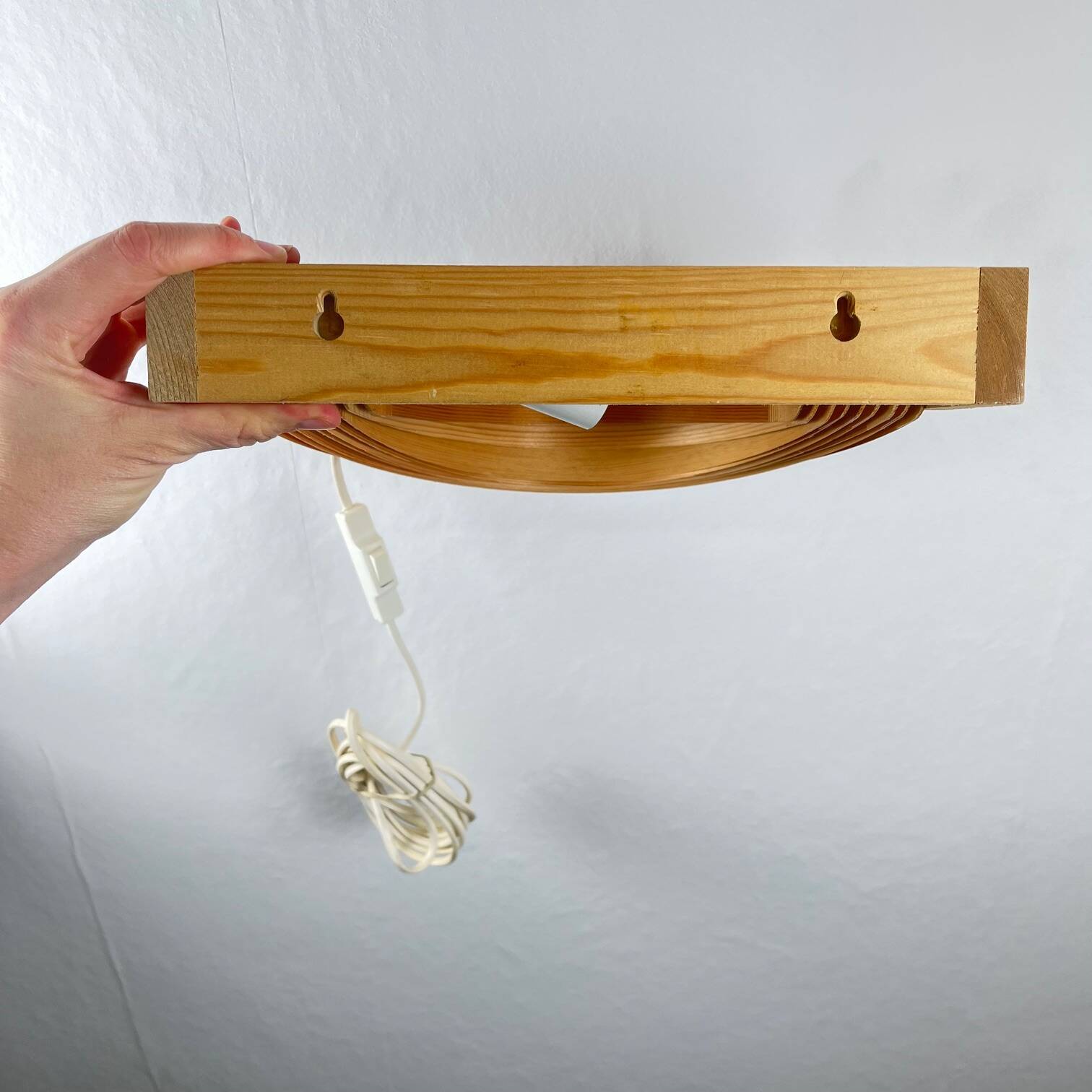 Translandia wall lamp in pine, Denmark, 1960-70