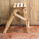 Folding wooden stepladder