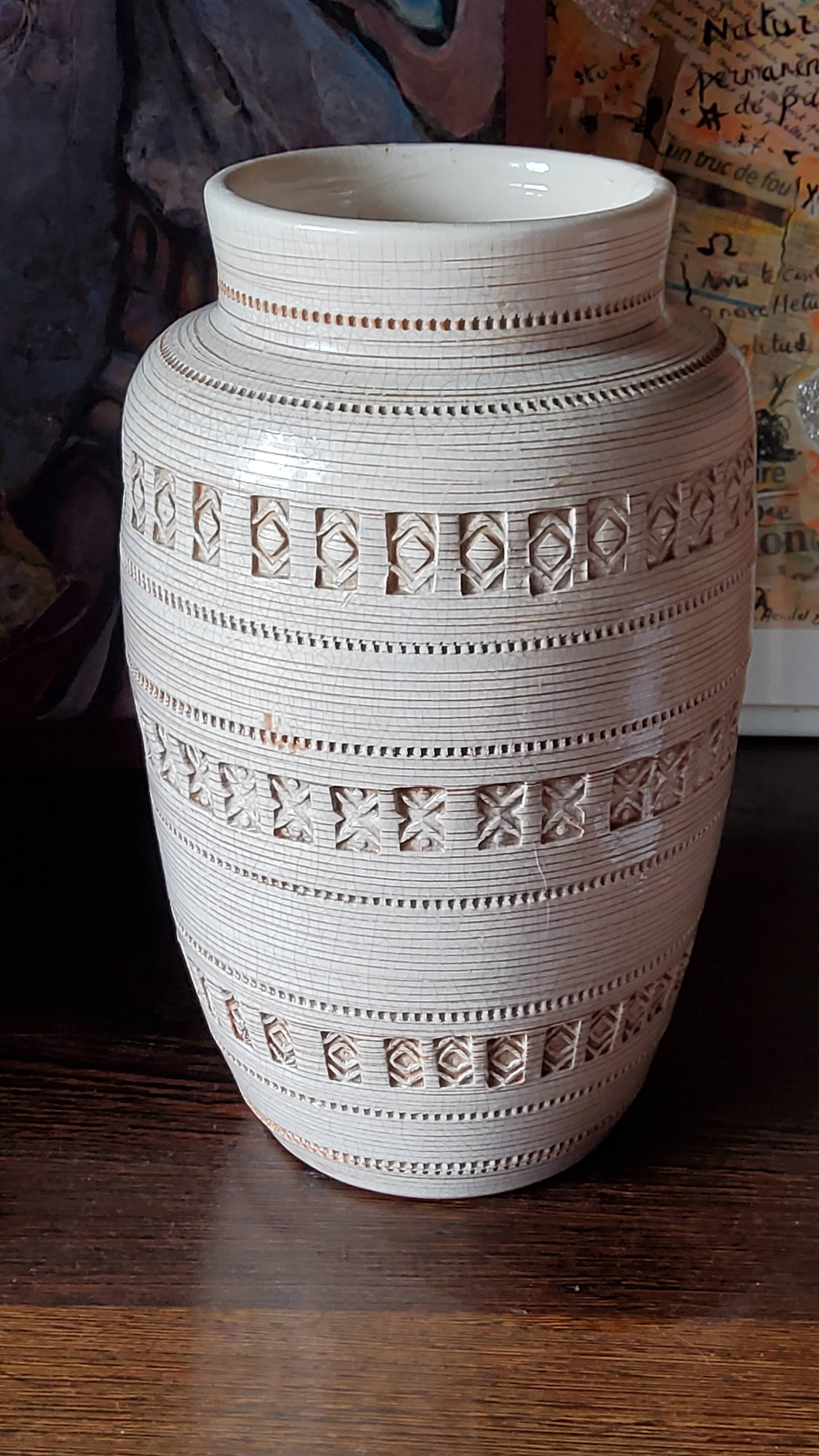 Ceramic vase by Aldo Londi for Bitossi 30cm 1950