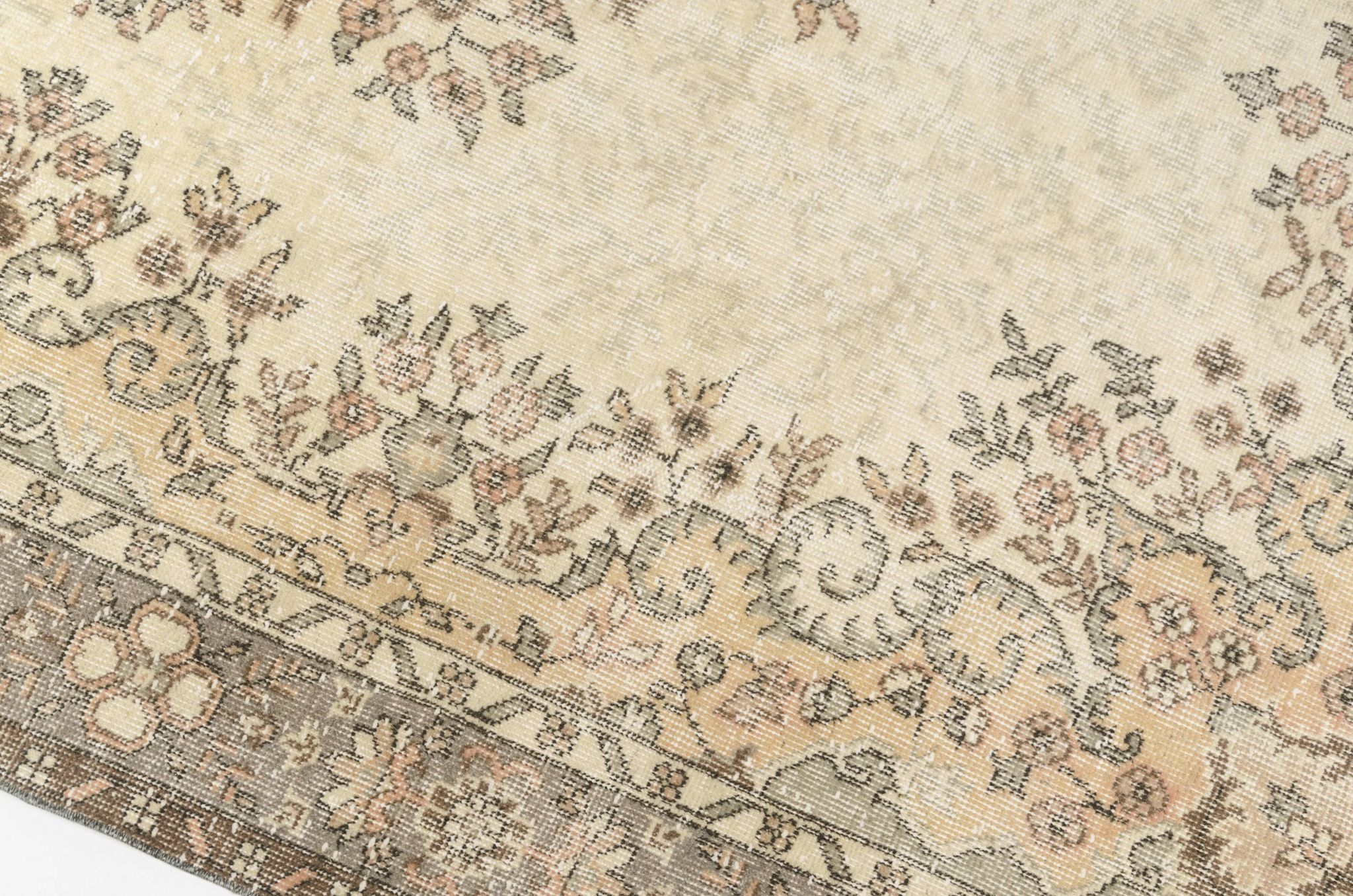 Tapis en laine antique Oushak anatolien