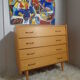 Chest of drawers vintage from the 60s in light wood