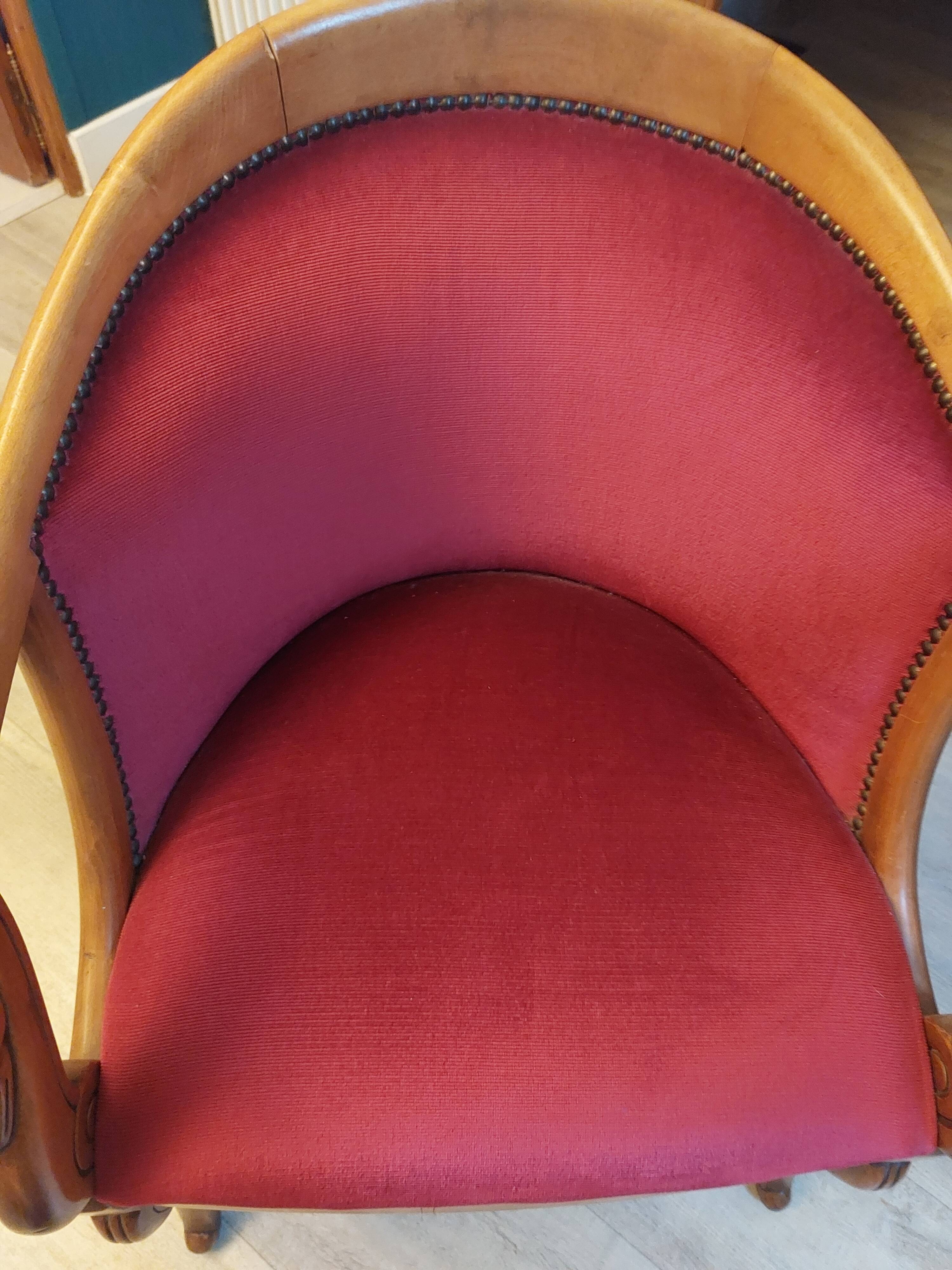 Burgundy velvet salon Swan neck