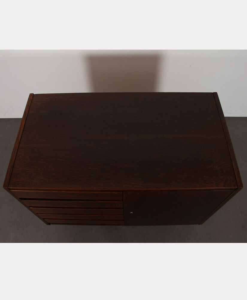 Vintage chest of drawers in dark oak, Czech design, 1970