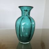 Turquoise Murano blown glass vase, 1970s