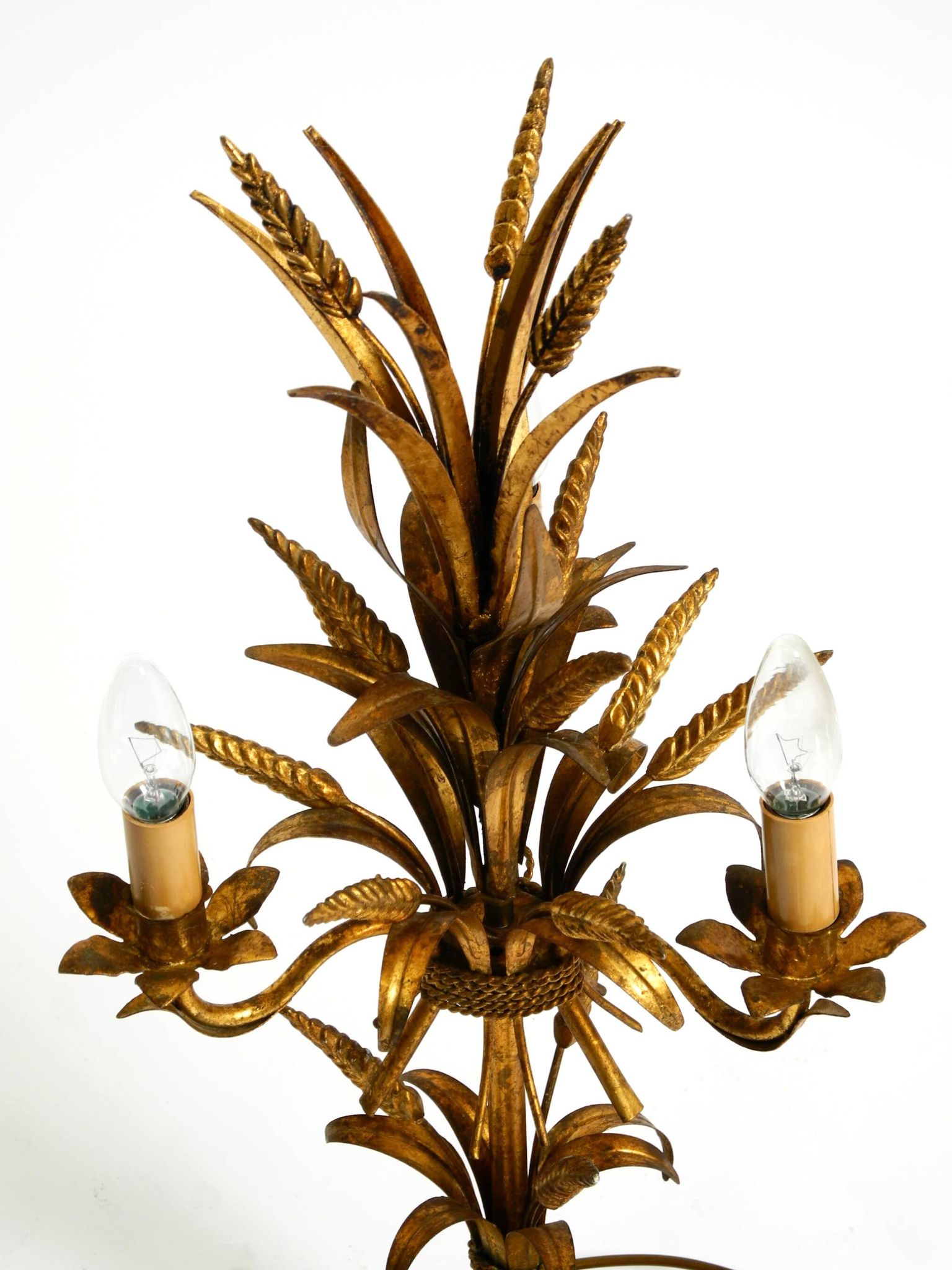 Original 1970s floral table lamp by Hans Kögl in the shape of a wheat sheaf