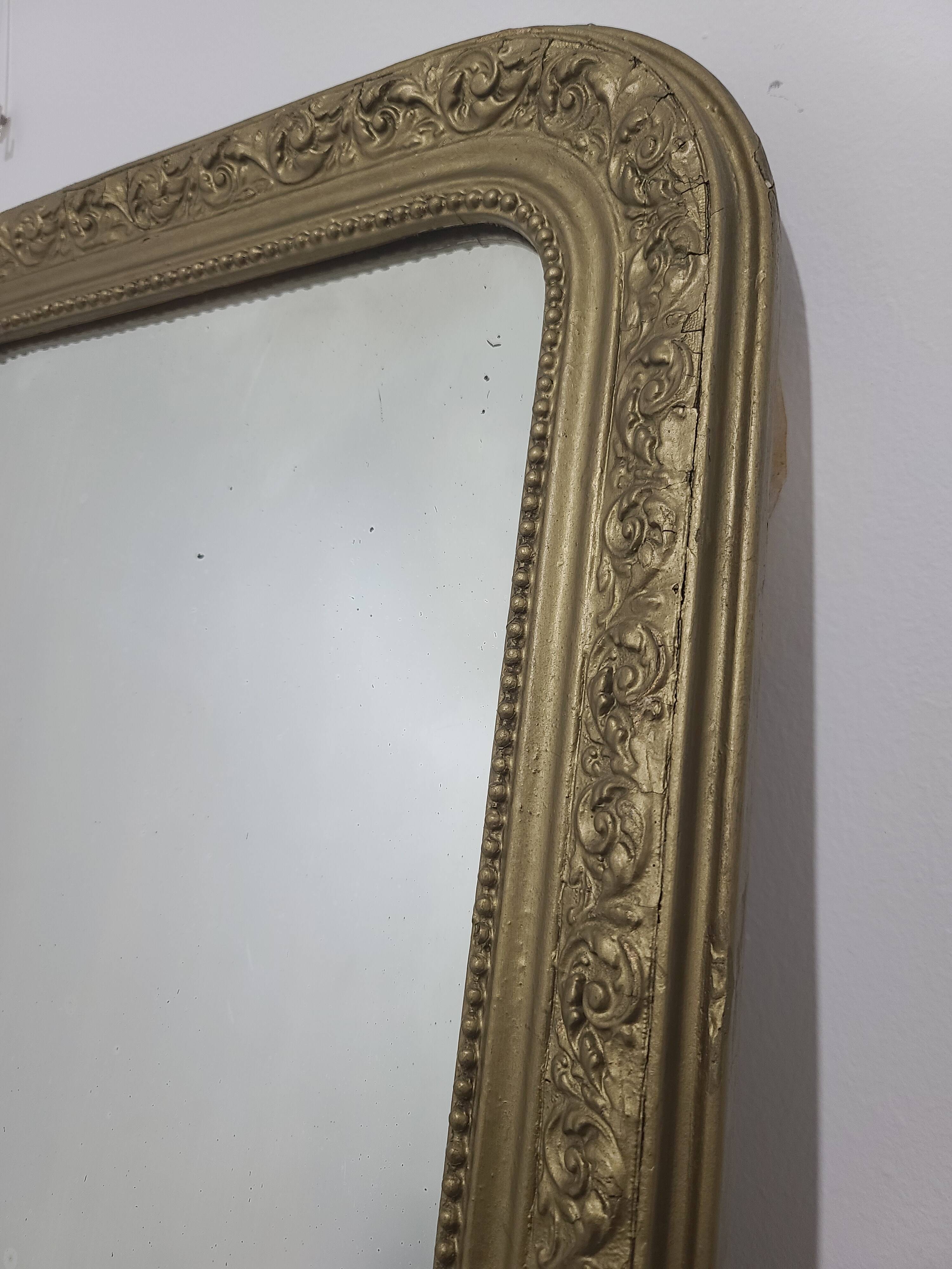 Miroir Doré Style Ancien / Louis Philippe - Arrière Rond